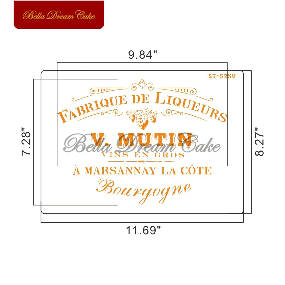 Wine Sign French Cake Stencil Layering Plastic Stencils DIY Scrapbooking Painting Drawing Template Decorating Tool | Дом и сад