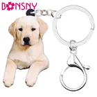 Брелок для ключей Bonsny, из акрила, с изображением собаки Лабрадора, для женщин и девочек, подарок для любителей животных