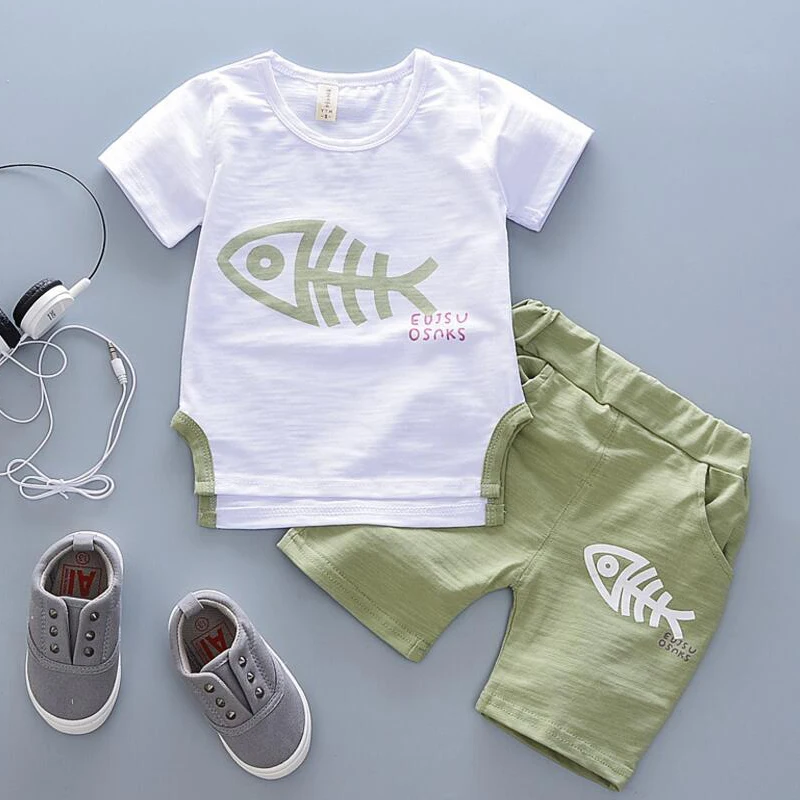 HH Baby Boy Clothes Summer baby animal costume Casual Kids Outfits clothing for girls fashionable child set 1 2 3Year | Детская одежда