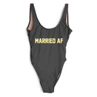 Одна деталь купальный костюм Для женщин замуж AF Письмо печати ванный комплект с высокой Монокини Пляжная одежда сексуальное боди купальник для девочки
