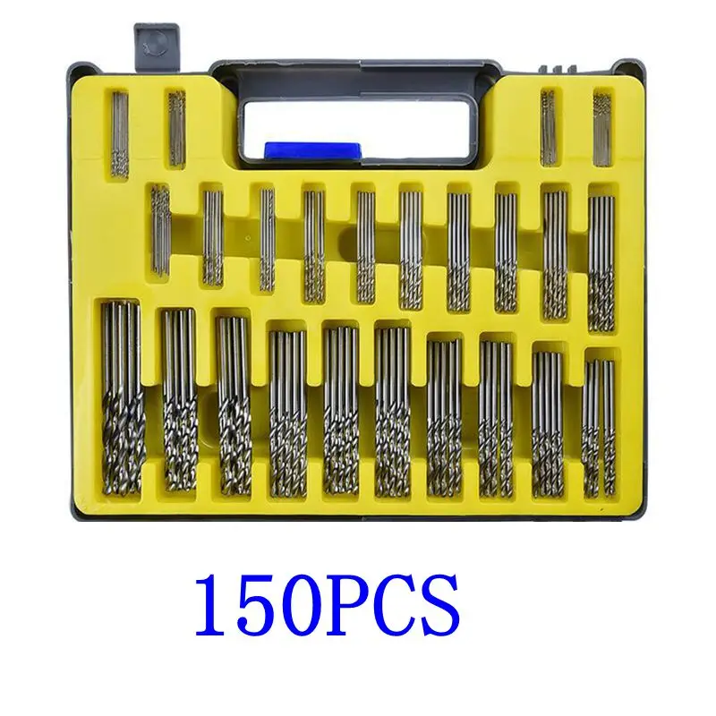 

150PCS 0.4-3.2mm Drill Bit Set Small Precision with Carry Case Plastic Box Mini HSS Hand Tools Twist Drill Kit Set