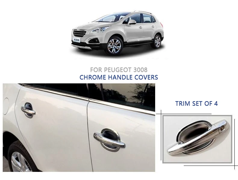 Хромированная накладка на дверную ручку для Peugeot 3008 mk1 2008 ~ 2016 аксессуары наклейки