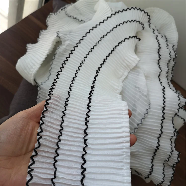 Diy 10 см Широкий трехслойный Толстый шифон широкие плиссированные волнистые