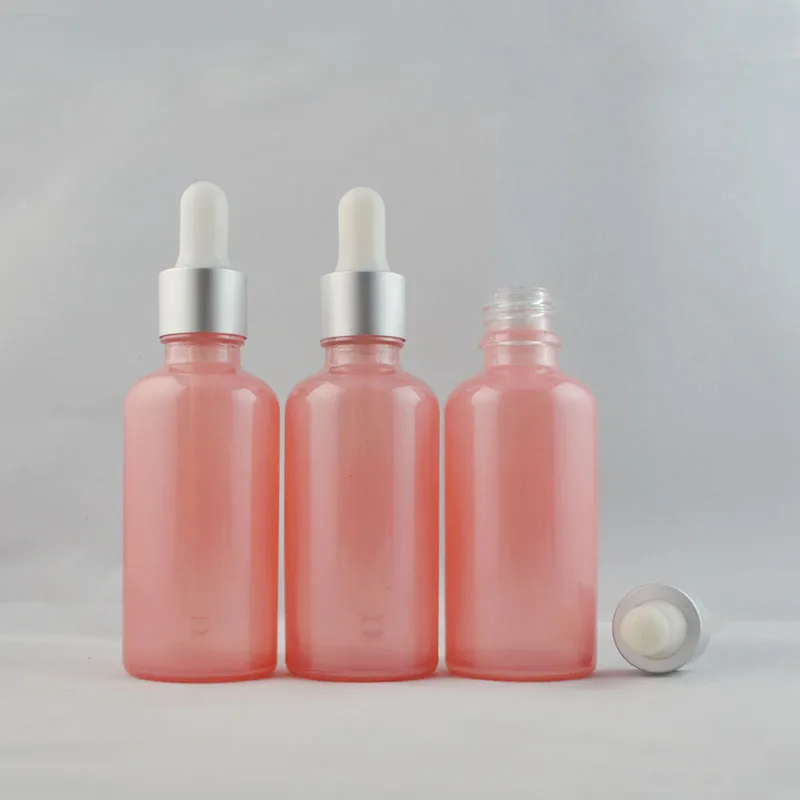 

Hot sale 10 pcs/lot 50ml glass dropper bottle, 50cc pink glass dropper bottle for essential oil or perfume