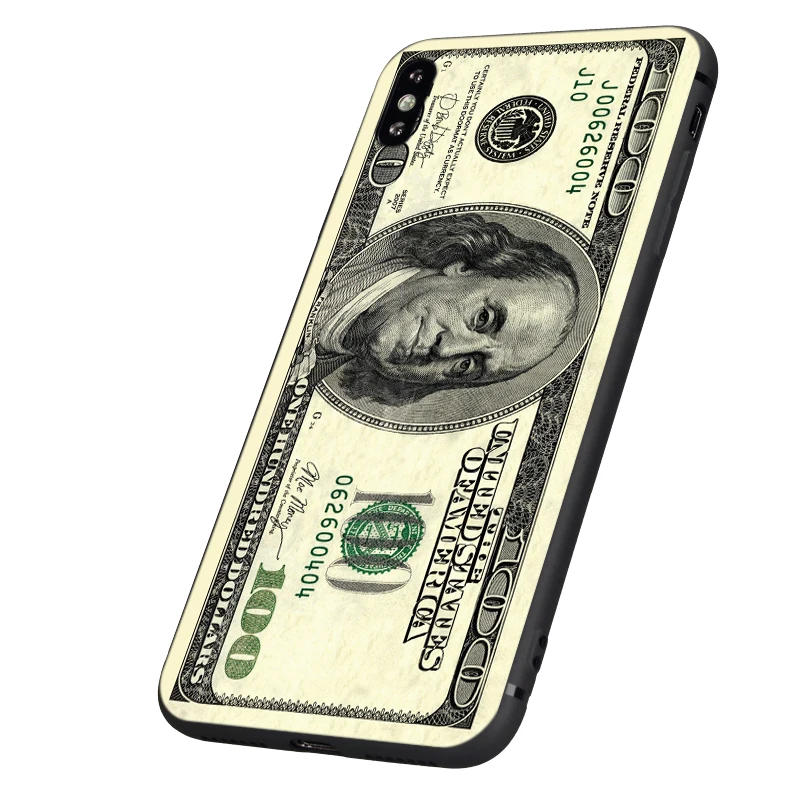 Черный чехол из ТПУ для iphone 5 5s se 6 6s 7 8 plus x 10 силиконовый XR XS 11 pro MAX с денежными