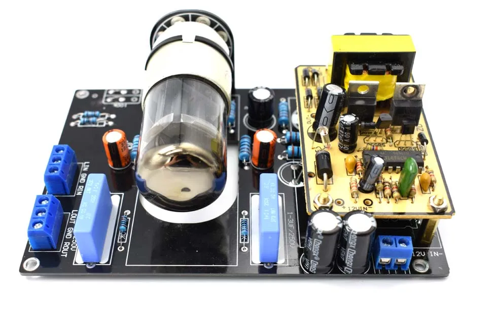 Ламповый Предварительный усилитель HiFi усилитель платы 6N8P(6H8C 6SN7) автомобильный аудио DC12V вакуумная трубка Предварительный усилитель предусилитель доска B1-005