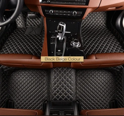 Black beige line Автомобильный коврик для Toyota Land cruiser Prado 120 150 2700 Fortuner 4Runner HiLux Sequoia Zelas Venza, автомобильные стильные напольные ковры - Название цвета: Black beige line