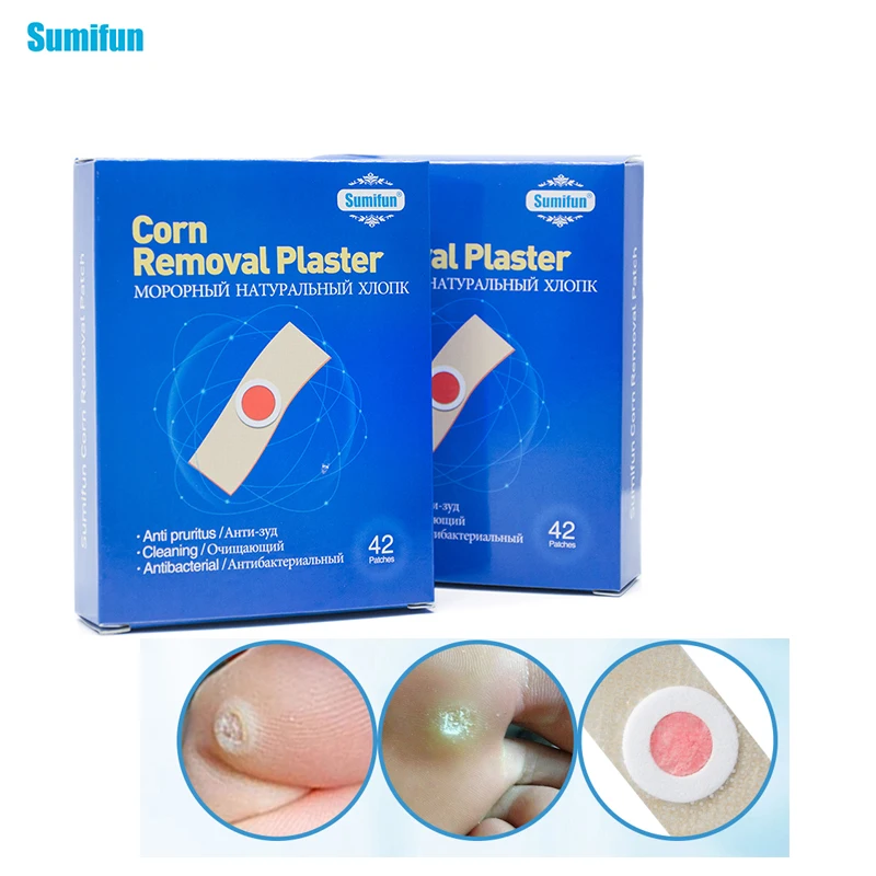 Sumifun 126Pcs/Lot Medical Plaster Foot Corn Removal Plaster Warts Thorn Patch Feet Callus Remove Soften Skin Cutin Sticker Cure