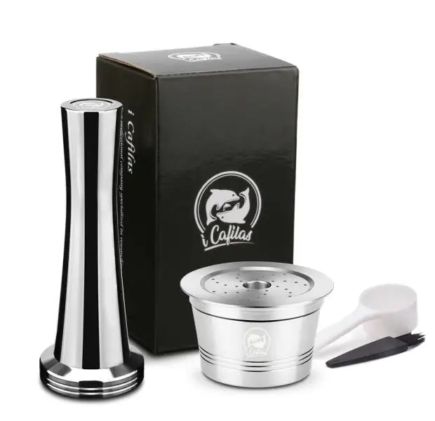 1capsule 1 tamper ICafilas нержавеющая сталь многоразового использования кофе капсулы Cafeteira фильтр для Caffitaly& Tchibo Cafissimo Minipresso машина - Цвет: 1capsule 1 tamper