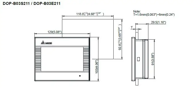 Delta DOP-B03E211 4,3 дюймов HMI Сенсорный экран 480*272 Ethernet 1 USB хост в коробке