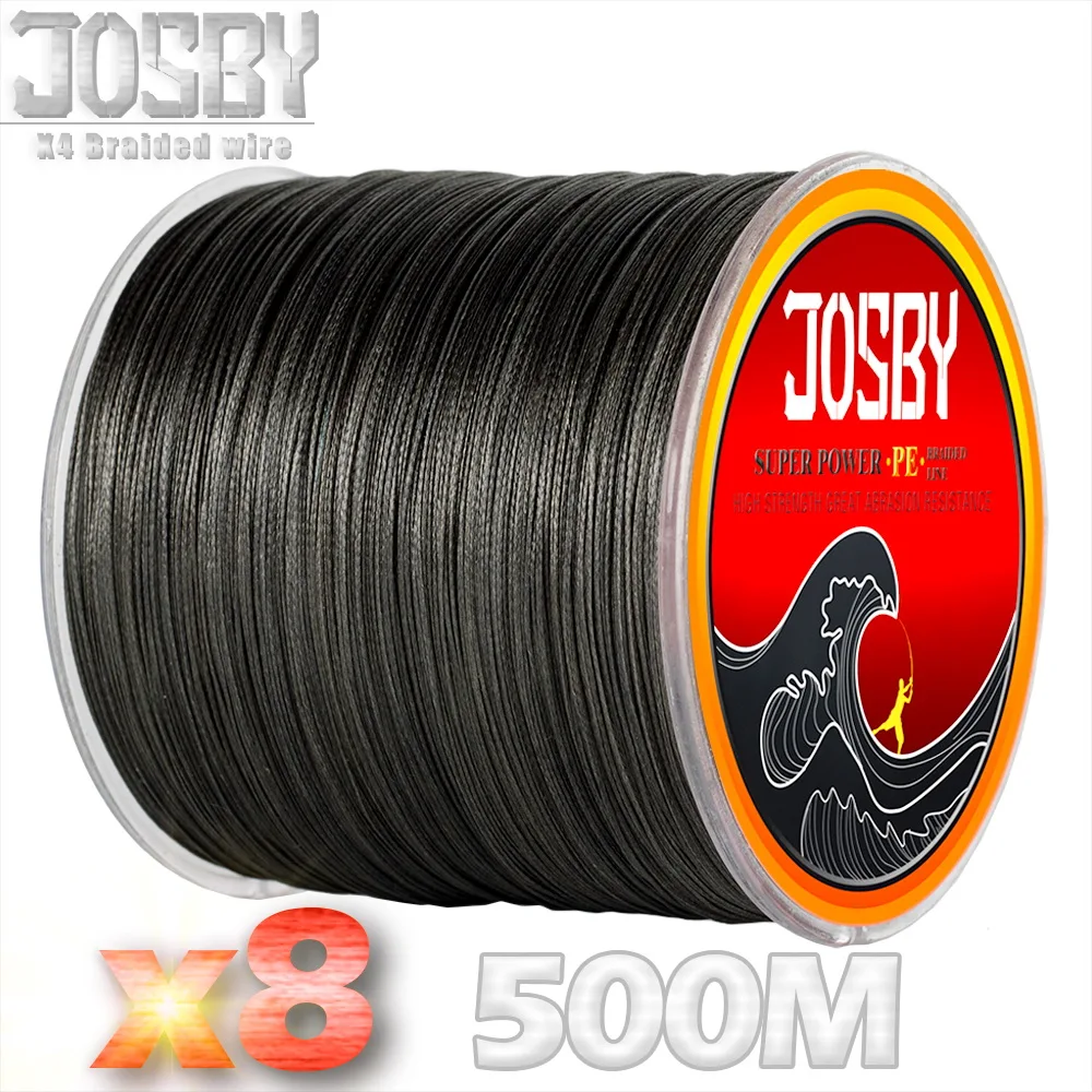 JOSBY 500 м многоцветная плетеная леска 8 нитей ПЭ мультифиламентная рыболовная 12