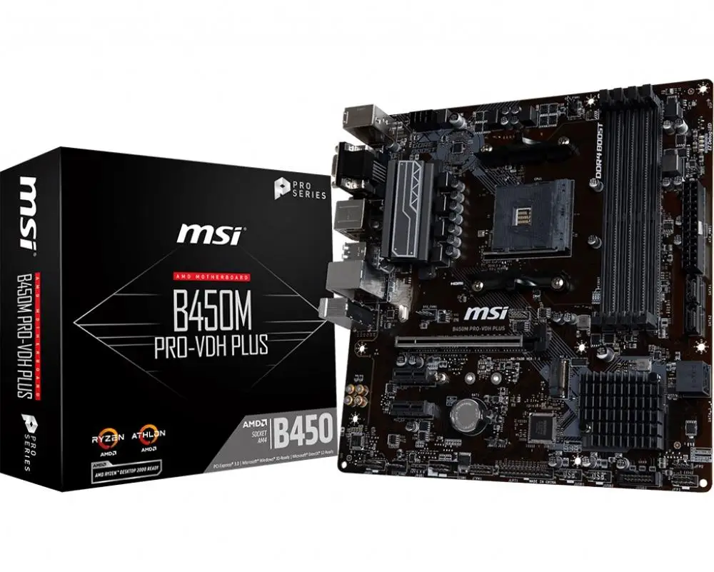 Оригинальная материнская плата новая MSI B450M PRO-VDH PLUS DDR4 Socket AM4 64G USB2.0 USB3.1 HDMI VGA DVI настольная материнская плата