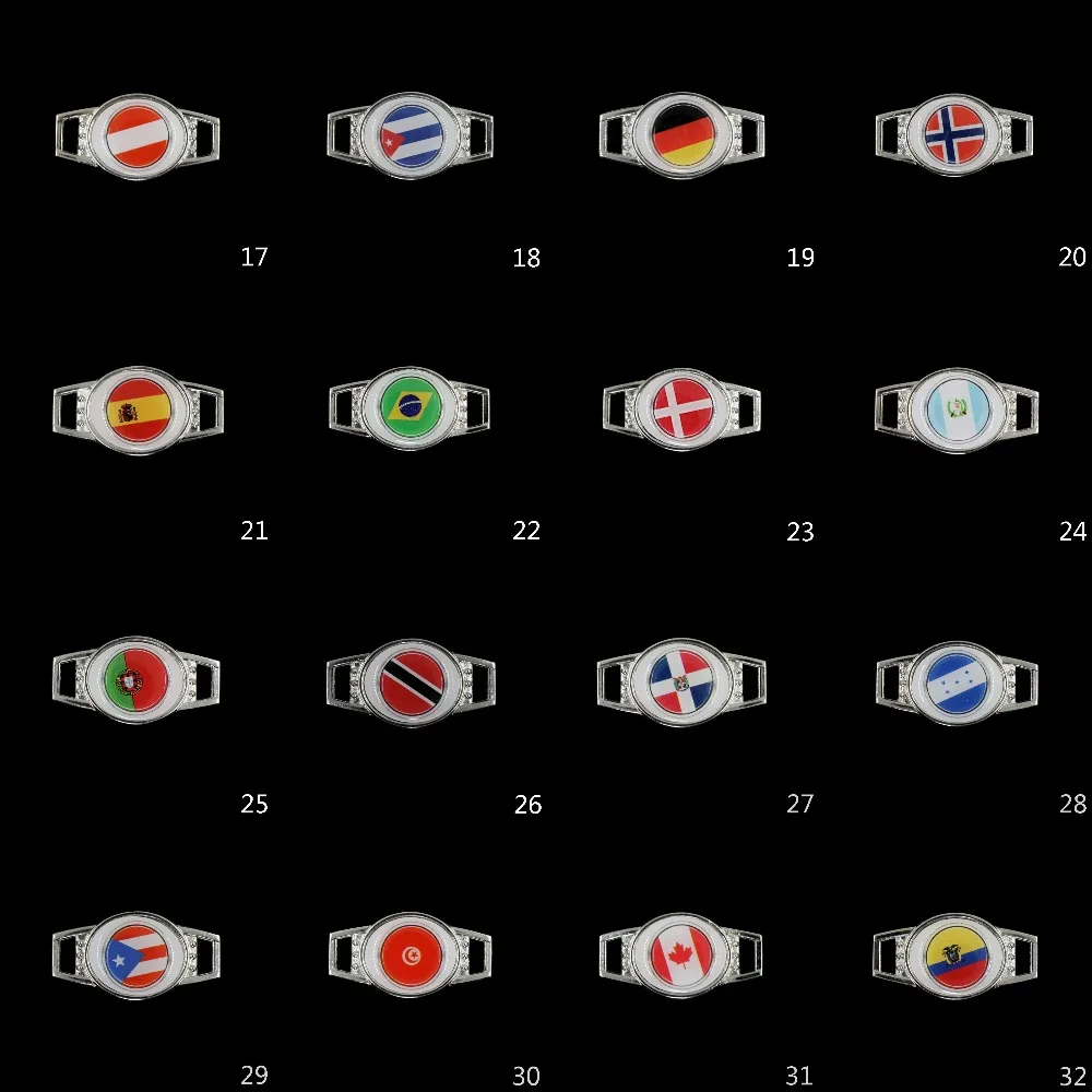 26# Trinidad flag Shoelace Buckle Charms Football Team For New Sneakers Sport Shoes Paracord Bracelets Decoration | Украшения и