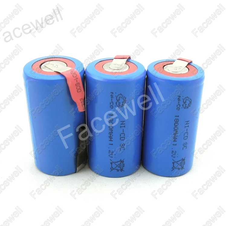 15 шт. sc 1800mah 1 2 v 20A Ni CD аккумуляторная батарея упаковка bateria recargable sub c ni cd cell subc nicd