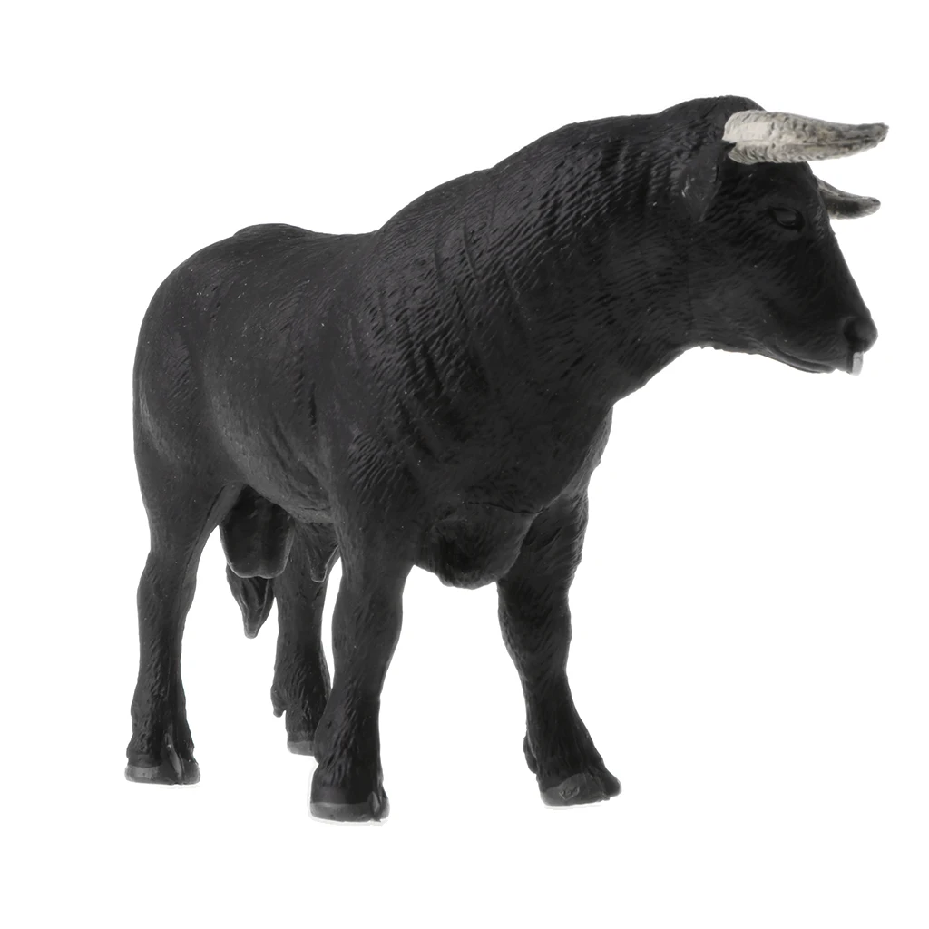 Игрушечная фигурка дикой природы черного быка научная обучающая модель домашний