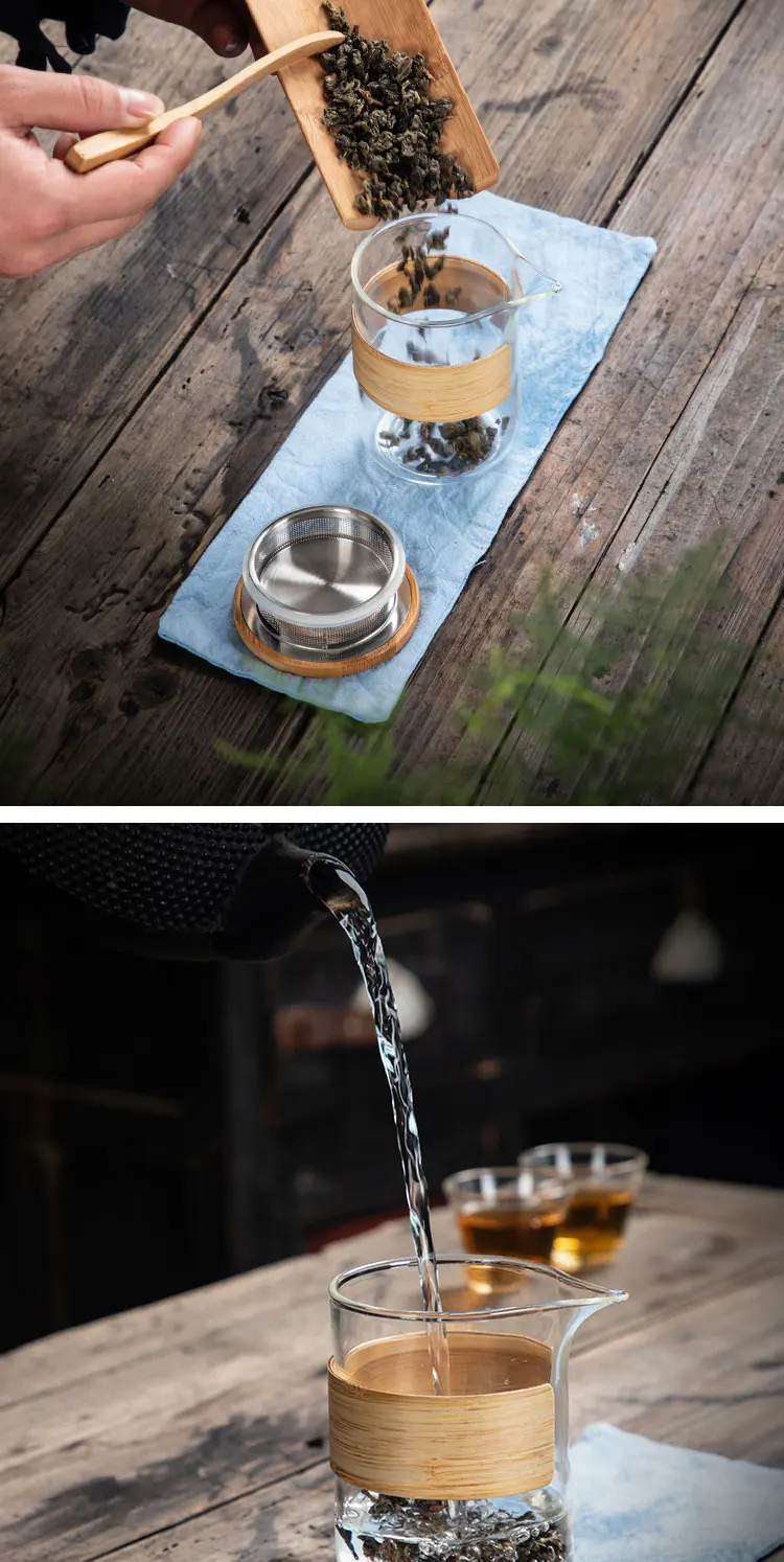 TANGPIN стеклянный чайник с фильтром gaiwan чайные чашки стеклянный портативный чайный набор для путешествия с сумкой для путешествий
