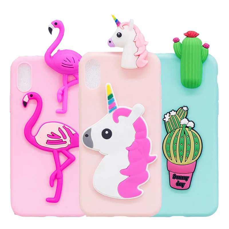 

Cute 3D Unicorn Cartoon Case For iPhone X Capa Silicon Soft Phone Cases For iPhone 11 12 Pro XS Max 8 7 6 6S Plus SE 5 5S Cover