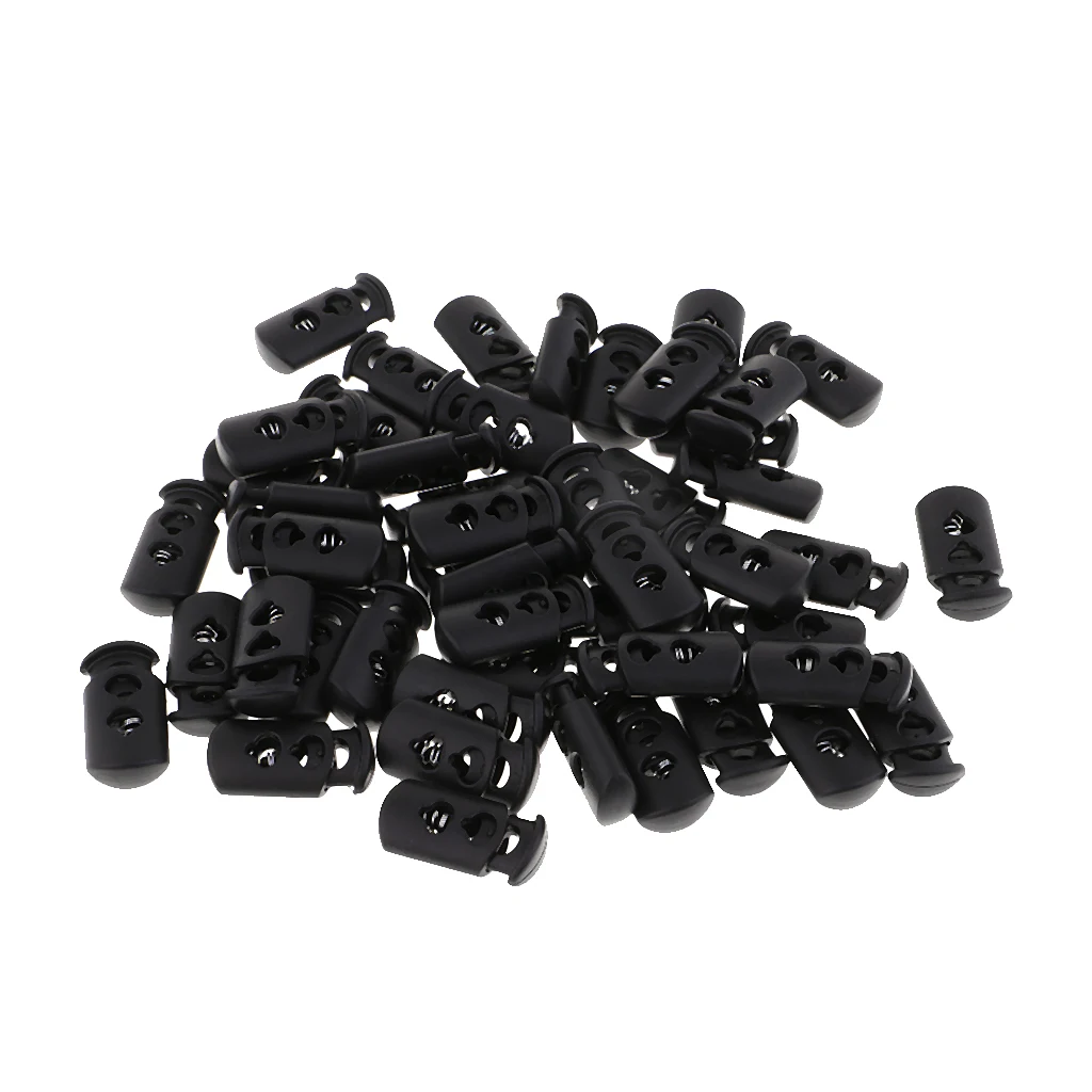50 Pieces Paracord Cord Locks Clip Buckle Toggle 2 Holes Stoppers 24x12mm | Дом и сад