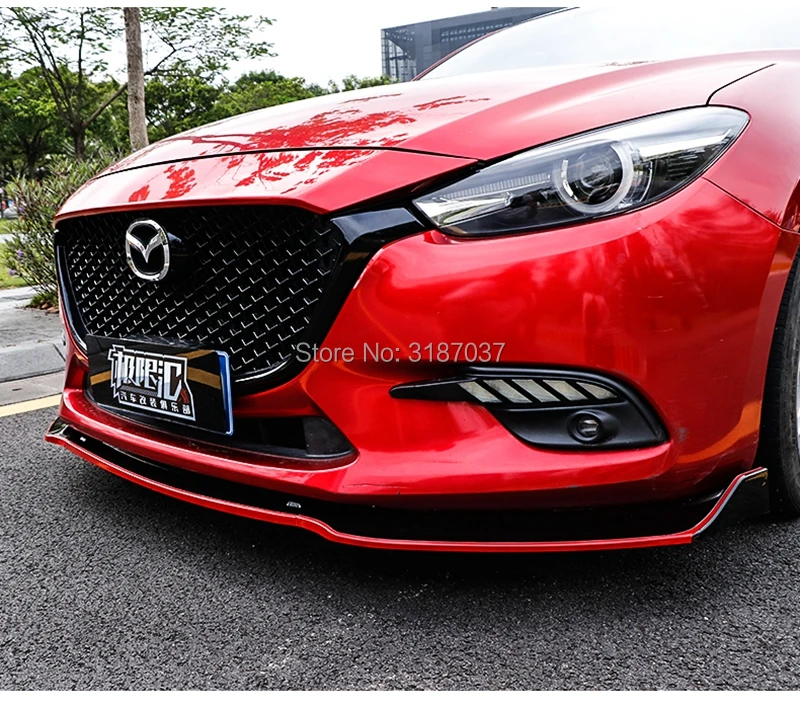Для Mazda 3 Axela sedan 2014 внешний вид ABS черный передний бампер губа автостайлинг |