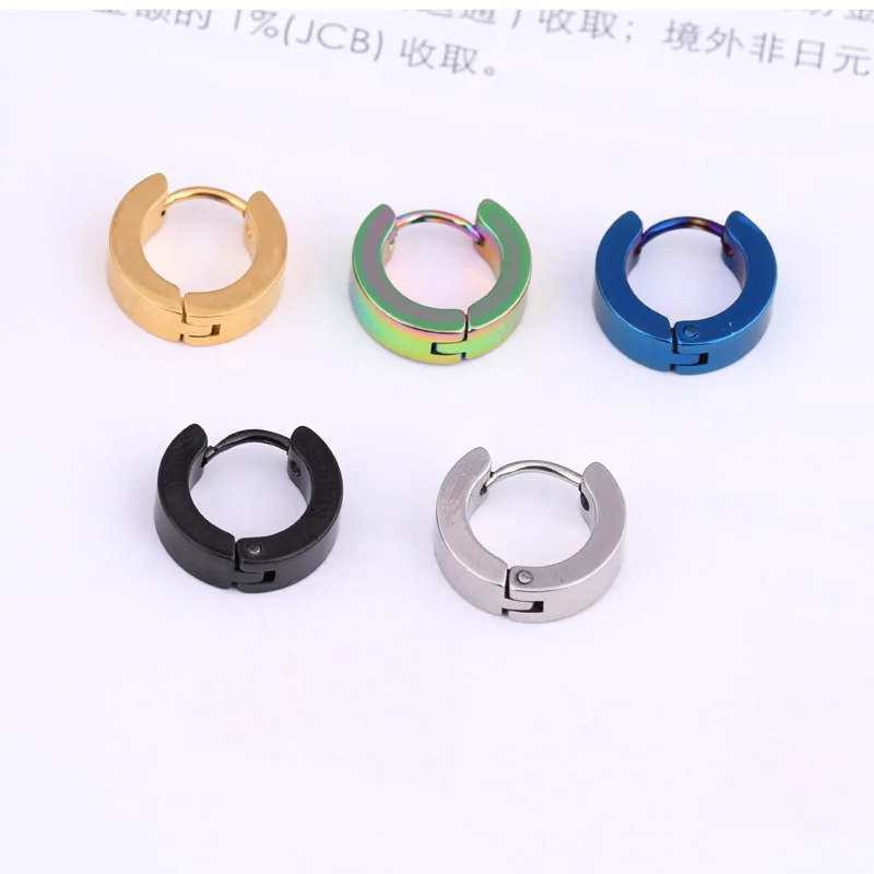 Горячая Распродажа маленькие серьги Huggie из нержавеющей стали цвета золота