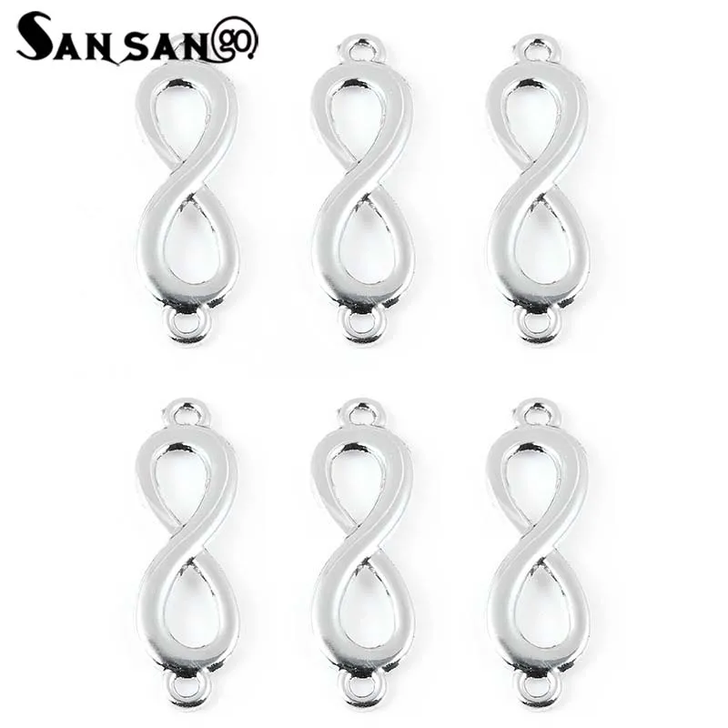 

10pc Fashion Infinity Symbol Metal Charms 8 Word Two-Hole Connectors Bracelet Necklace For Women Jewelry Accessories