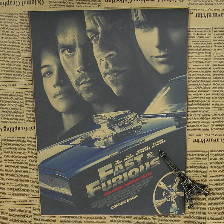 Скорость и страсть 7 плакат Paul wallker Ван дессель Racing о фильме крафт бумага
