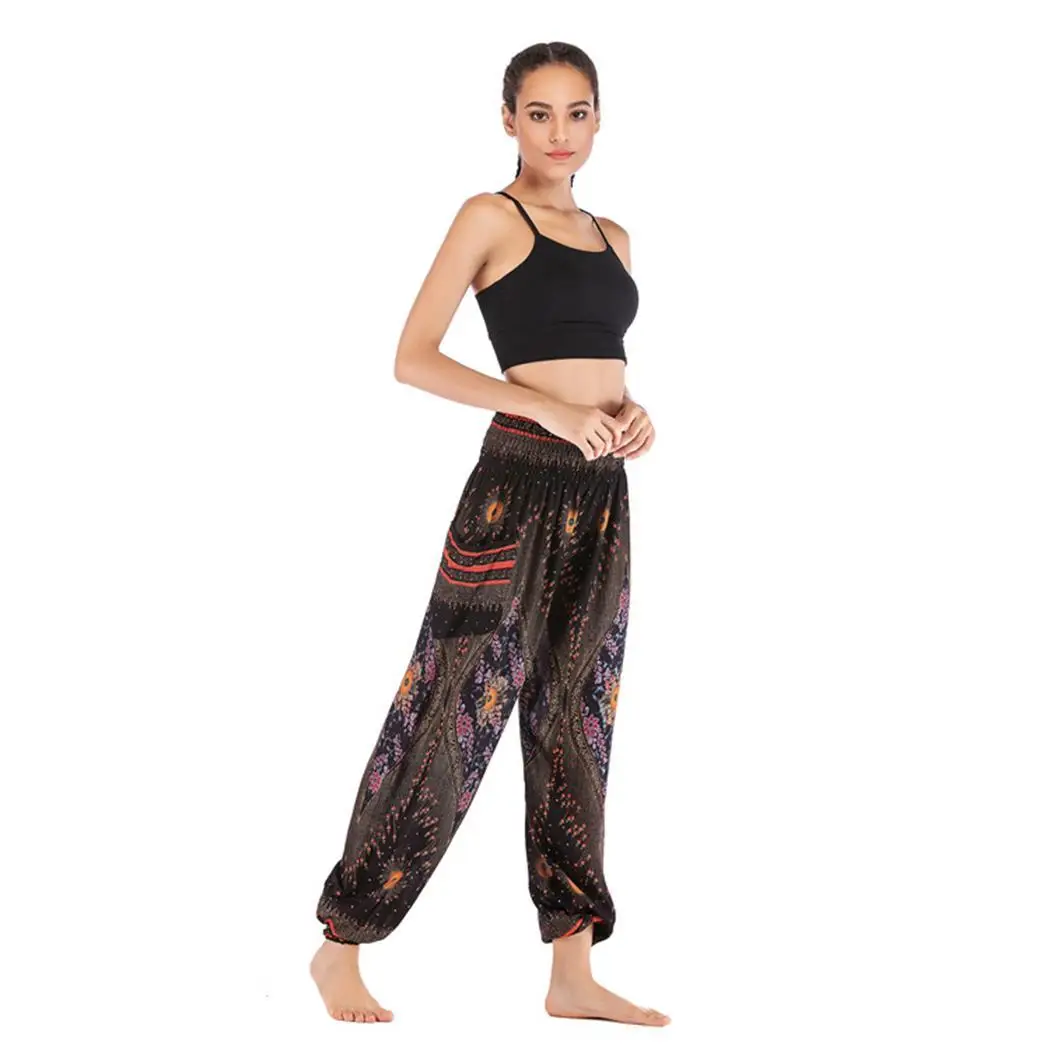 Женская мода Высокая талия глаза Свободные Тайланд Йога Фитнес всесезонный