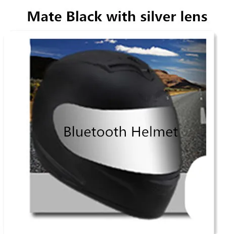 matte-silver Moto r moto rcycle шапка полный шлем с объективом защитный шлем точка шлем телефонный Звонок музыка bluetooth Мото шлем S матовый черный - Цвет: matte-silver
