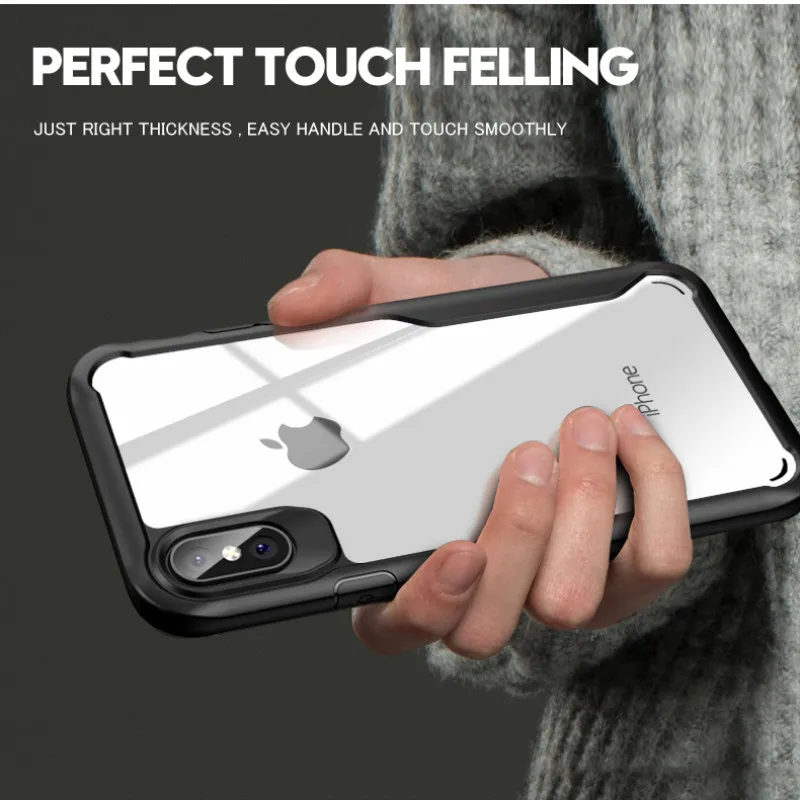Акриловый ударопрочный чехол для телефона MaxGear iPhone 6 6s 7 8 Plus прозрачная задняя