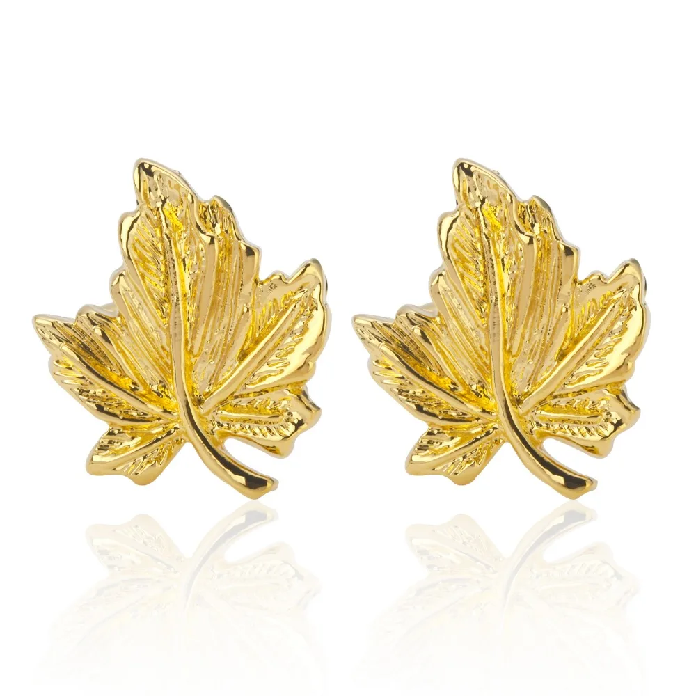 Men's fashion jewelry golden maple leaf cufflinks French shirt sleeve cuff links