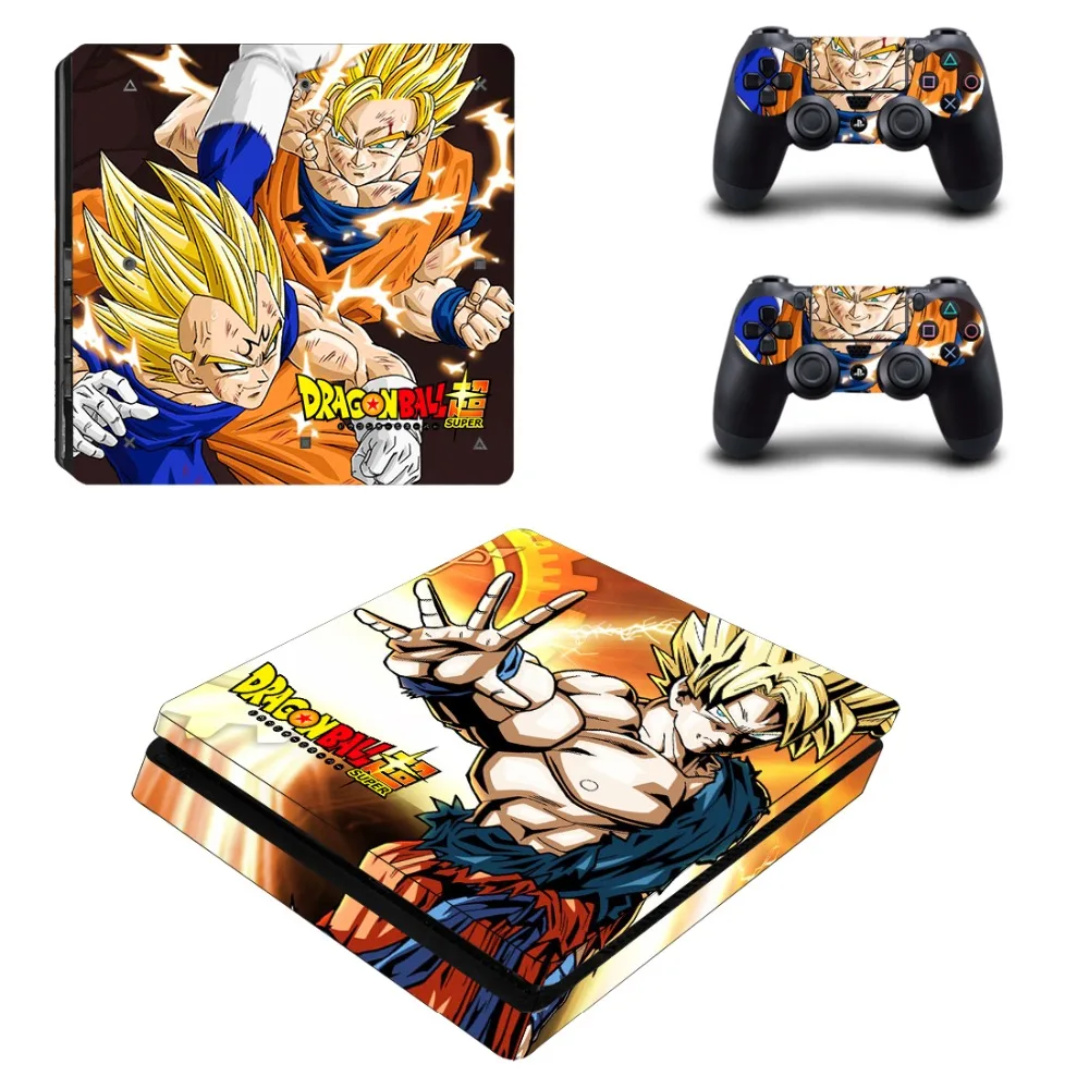 Виниловая наклейка Dragon Ball и Super Goku PS4 Slim Skin для консоли Playstation 4 2 контроллера |