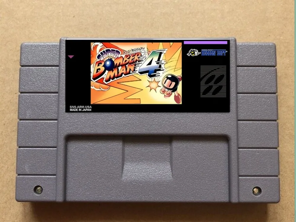 Super Bomberman 4 USA-NTSC версия 16 бит 46 контактов видеоигр! | Электроника