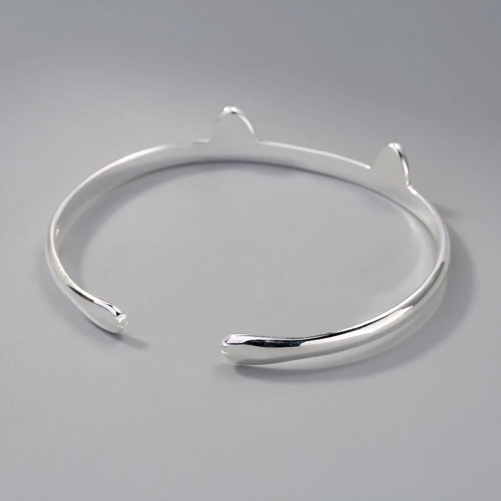 Женский Серебряный Браслет манжета с кошачьими лапками|bracelets & bangles|cuff braceletsbangles for