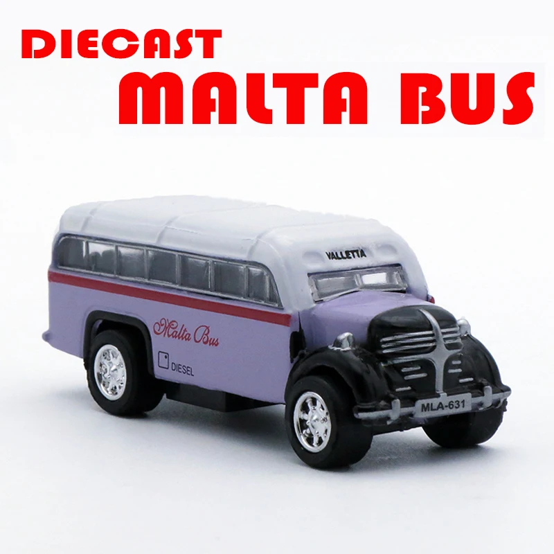 Литой классический мини автобус Мальты масштаб 1/64 детские игрушки металлический