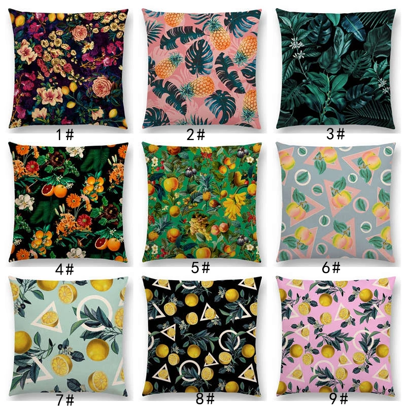 Новейшие фрукты цветочные принты лимона персика ананаса тропического сада