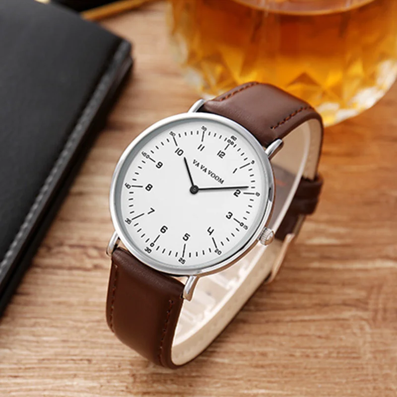 

VA VA VOOM 2020 Luxury Business Watches Men's Watch Fashion Leather Wrist Watch Mens Watch Clock relogio masculino reloj hombre