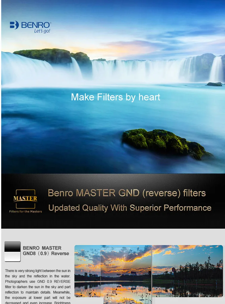 Benro Master 100x150 мм Обратный GND4 GND8 GND0.6 GND0.9 квадратный фильтр, профессиональный градиент нейтральной плотности HD Оптическое стекло