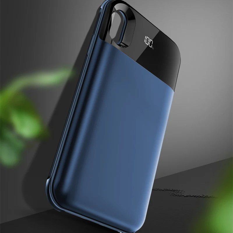 Чехол для зарядки аккумулятора для iPhone X/XS Max XR чехол для аккумулятора отдельный беспроводной чехол для зарядки аккумулятора цифровой дисплей зарядное устройство
