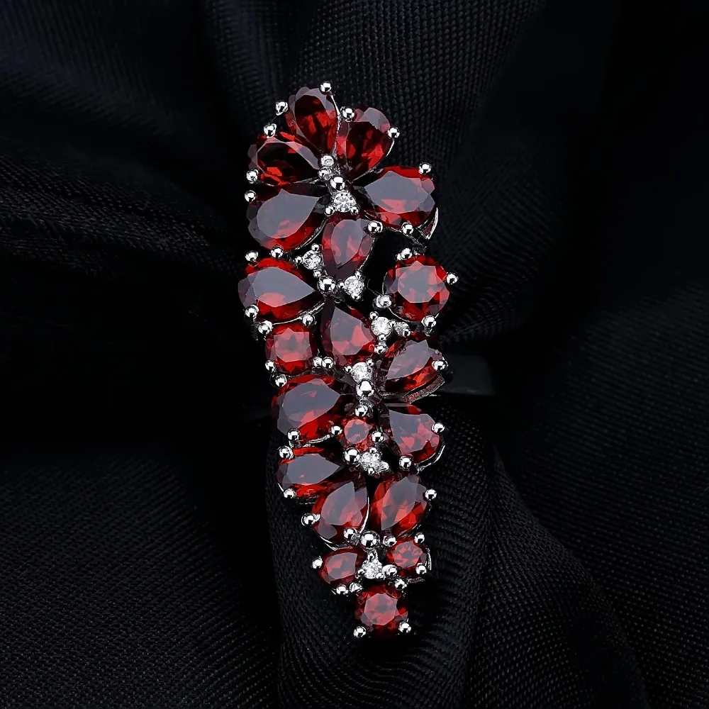 Женское кольцо GEM'S BALLET из серебра 925 пробы с красным гранатом 10.56Ct|Кольца| |