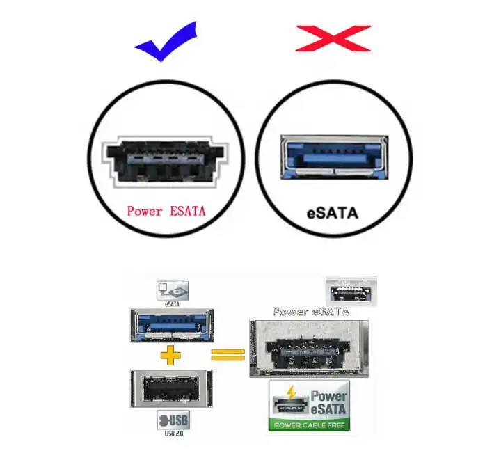 Кабель для жесткого диска Xiwai Power eSATA USB 2 0 комбинированный разъем 5 "SATA 22pin кабель