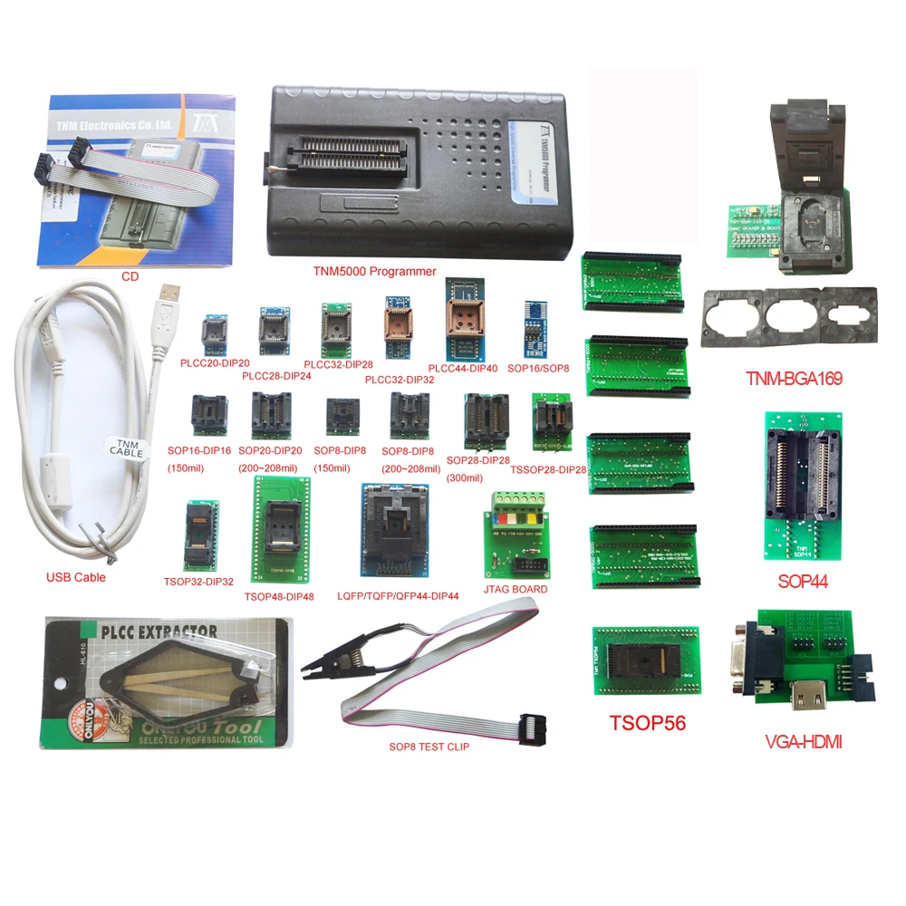 Новинка 2019 TNM5000 USB EPROM программатор рекордер памяти + 20 ПК адаптер для NAND