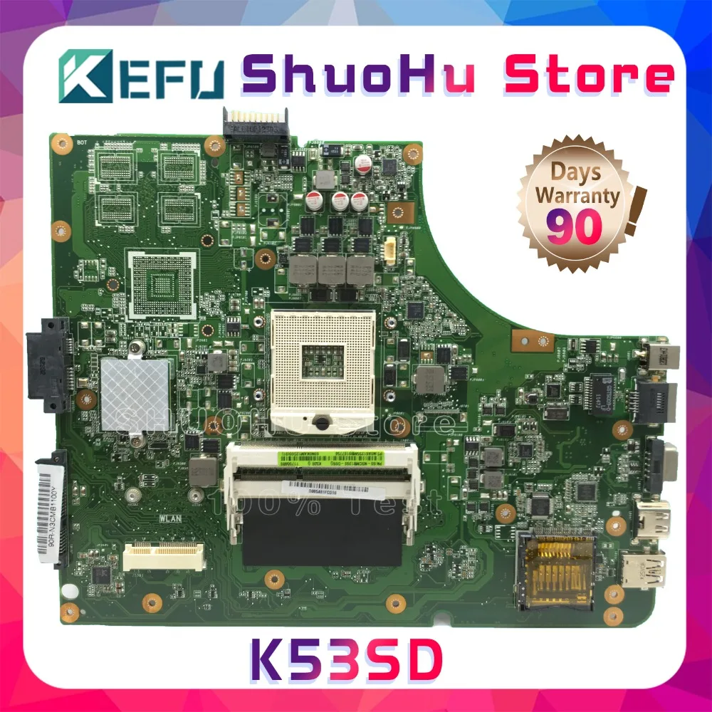 Материнская плата KEFU для ноутбука ASUS K53SD K53E A53S K53S P53E HM65 REV: 2 3 протестированная на