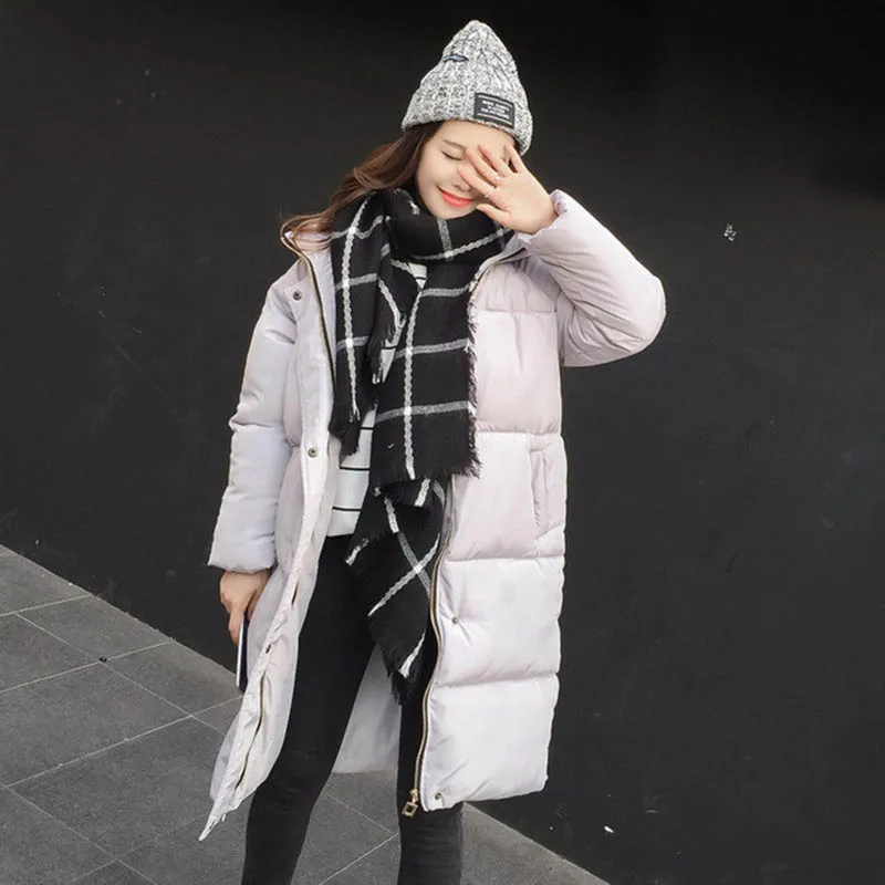 Пальто женское зимнее с хлопковой подкладкой облегающее капюшоном модель LM051 2019 |