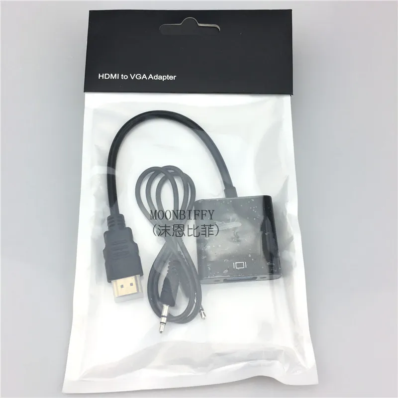 HEONYIRRY HDMI в VGA Кабель-адаптер 1080P цифро-аналоговый видео аудио конвертер кабель для ПК HD tv xbox PS3 PS4 ноутбук ТВ коробка - Цвет: Adapter with Audio