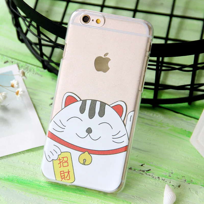 Милый чехол для телефона Lucky Cat мягкий из ТПУ iPhone 6 s plus 7 7plus 8 8plus iphone Fundas | Мобильные