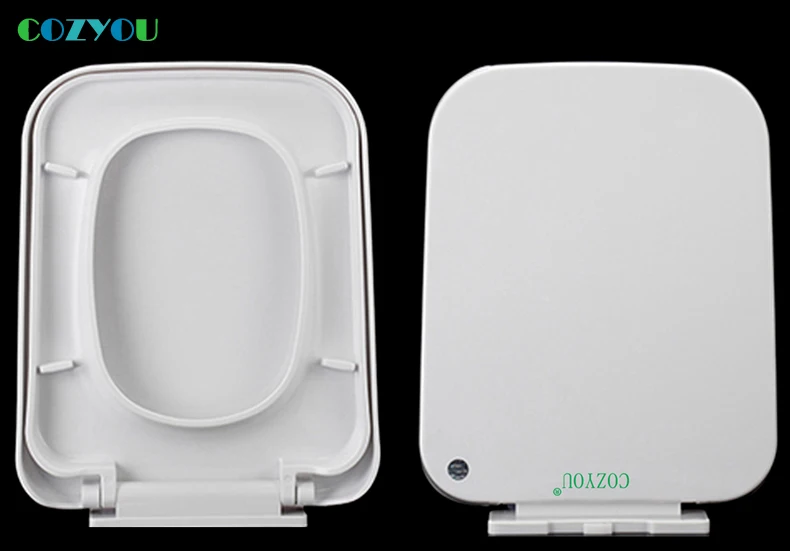 COZYOU PP сиденье для унитаза квадратное мягкое закрытое быстросъемное выше длина установки 425 до 450 мм, ширина 350 до 360 мм GBP17294PF