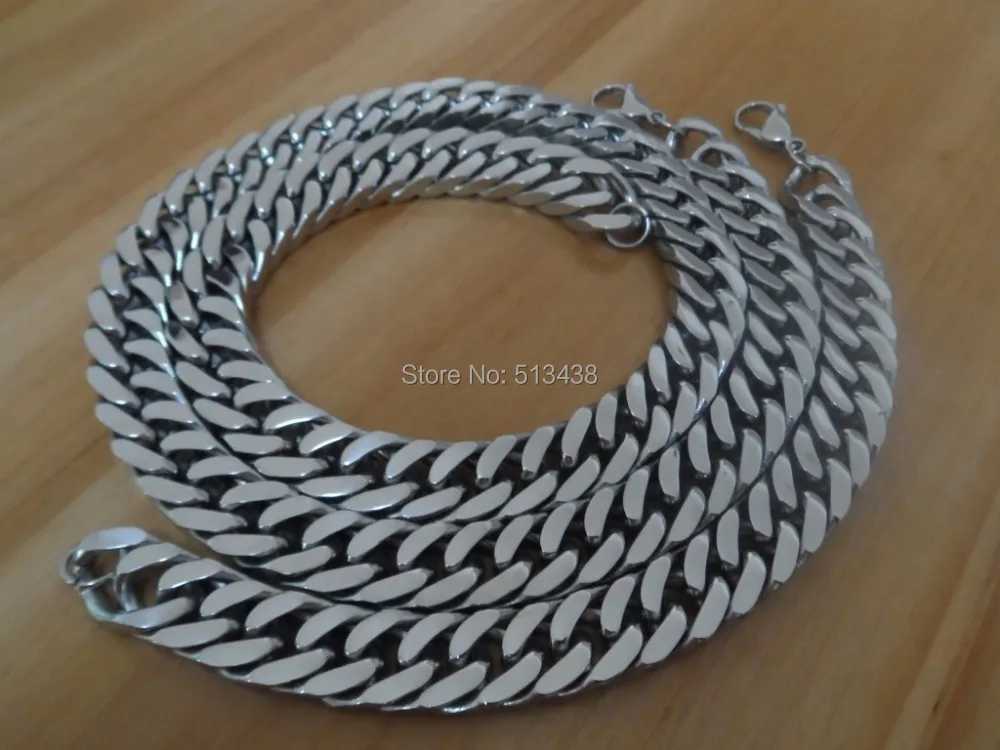 Top Quality Jewelry set 15mm Heavy Men Cuban Chain stainless steel Necklace &amp Bracelet High Polished | Украшения и аксессуары