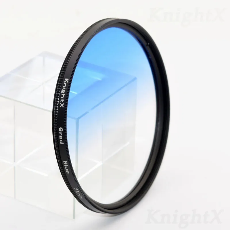 Grad Blue KnightX 24 Градуированный цвет фильтр nd для nikon canon d40x gopro objektiv 58 мм makrofiltro nd стекла фильтр переменной УФ-фильтр 52 мм с женский зонт защищающий от ультрафиолетовых лучей - Цвет: Grad Blue