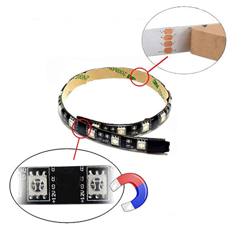DC 12 V USB мощность Светодиодная лента RGB красочный 5050 SMD HD ТВ Настольный ПК экран подсветка светильник 50 см