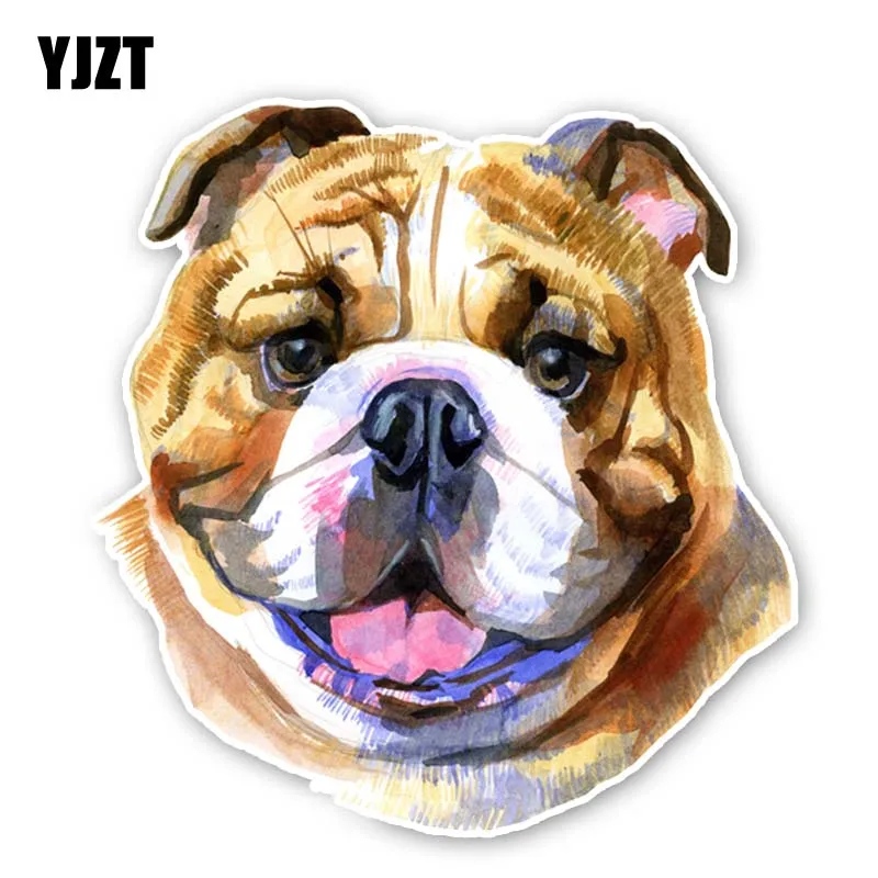 

YJZT 14.7CM*15.4CM Cartoon Dog Head PVC Car Sticker Quality Decal 12-300387